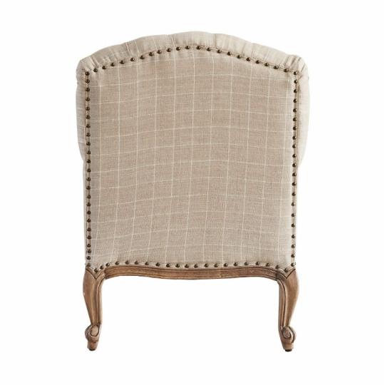 szegecses kockas bezs barna lenvaszon len karpitos fotel country mediterran paraszthaz nappali butor videki villa butor.jpg